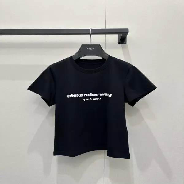 알렉산더왕 로고 프린트 크루넥 반팔 탑