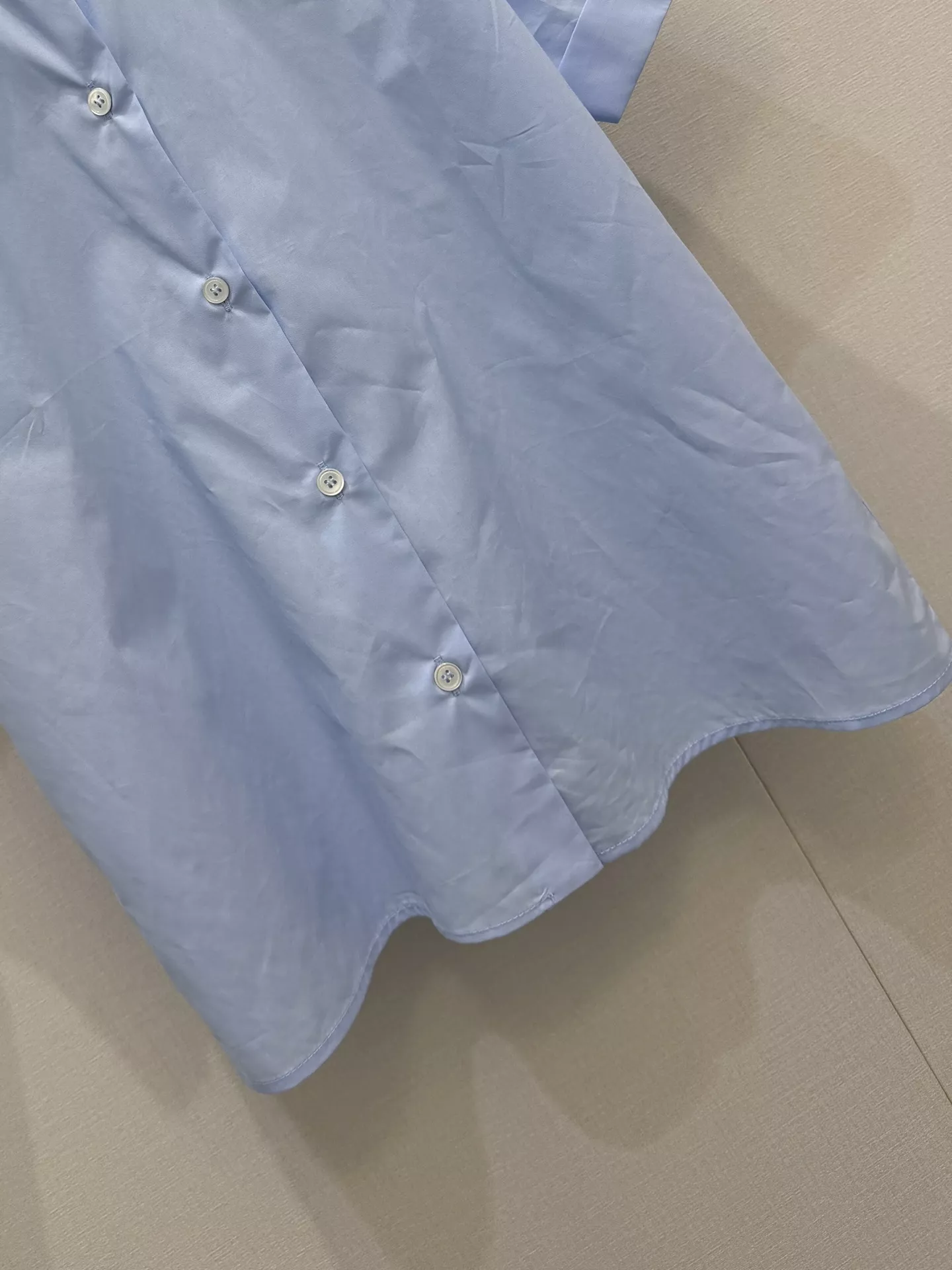 미우미우 더블 프릴 칼라 배색 코튼 셔츠 상세 이미지 15