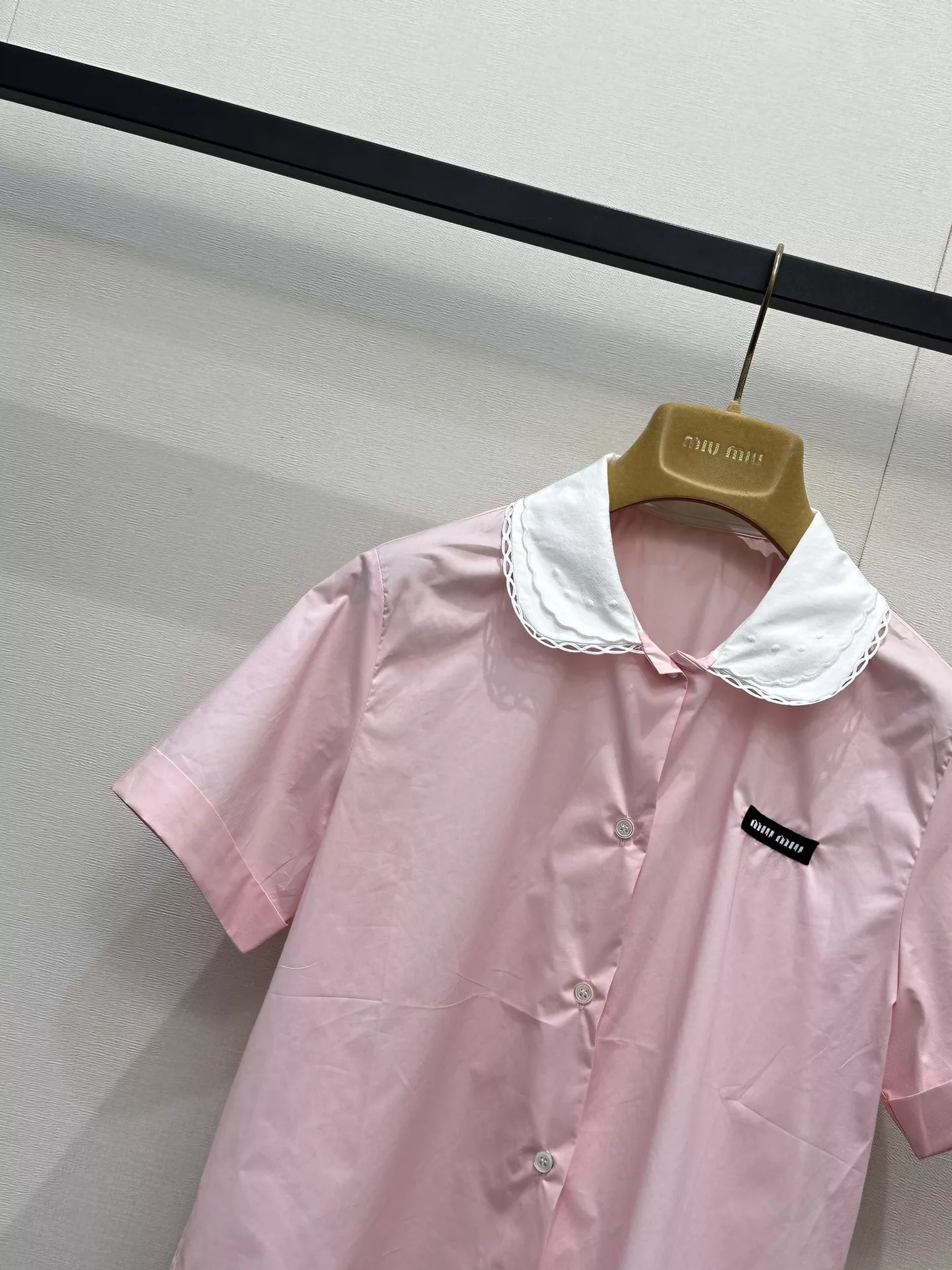 미우미우 탈부착 레이스 칼라 코튼 셔츠 상세 이미지 9