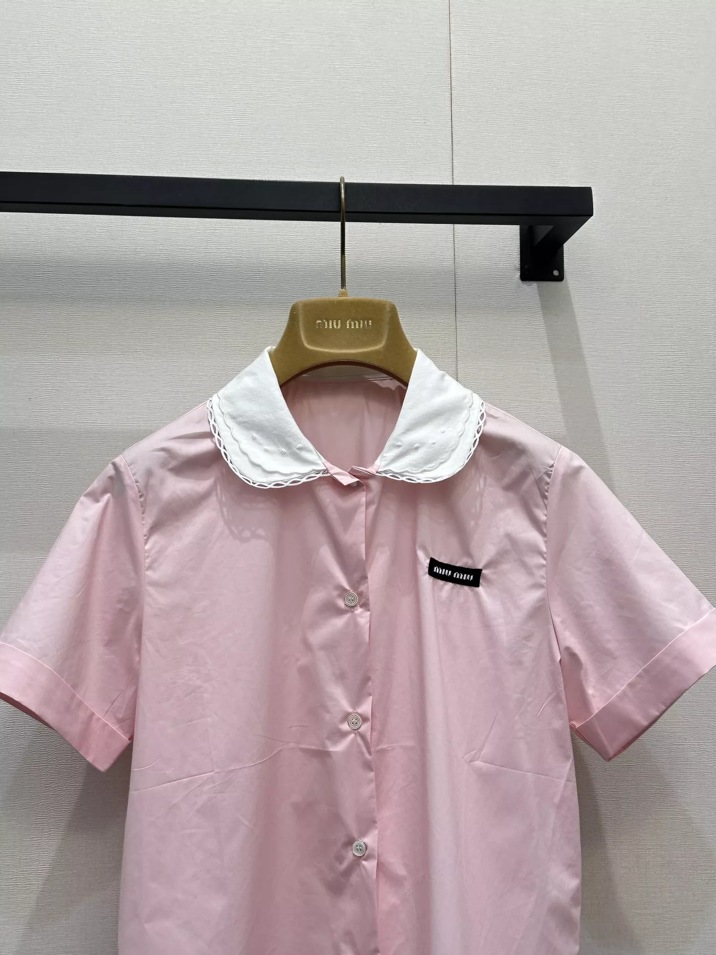 미우미우 탈부착 레이스 칼라 코튼 셔츠 상세 이미지 8