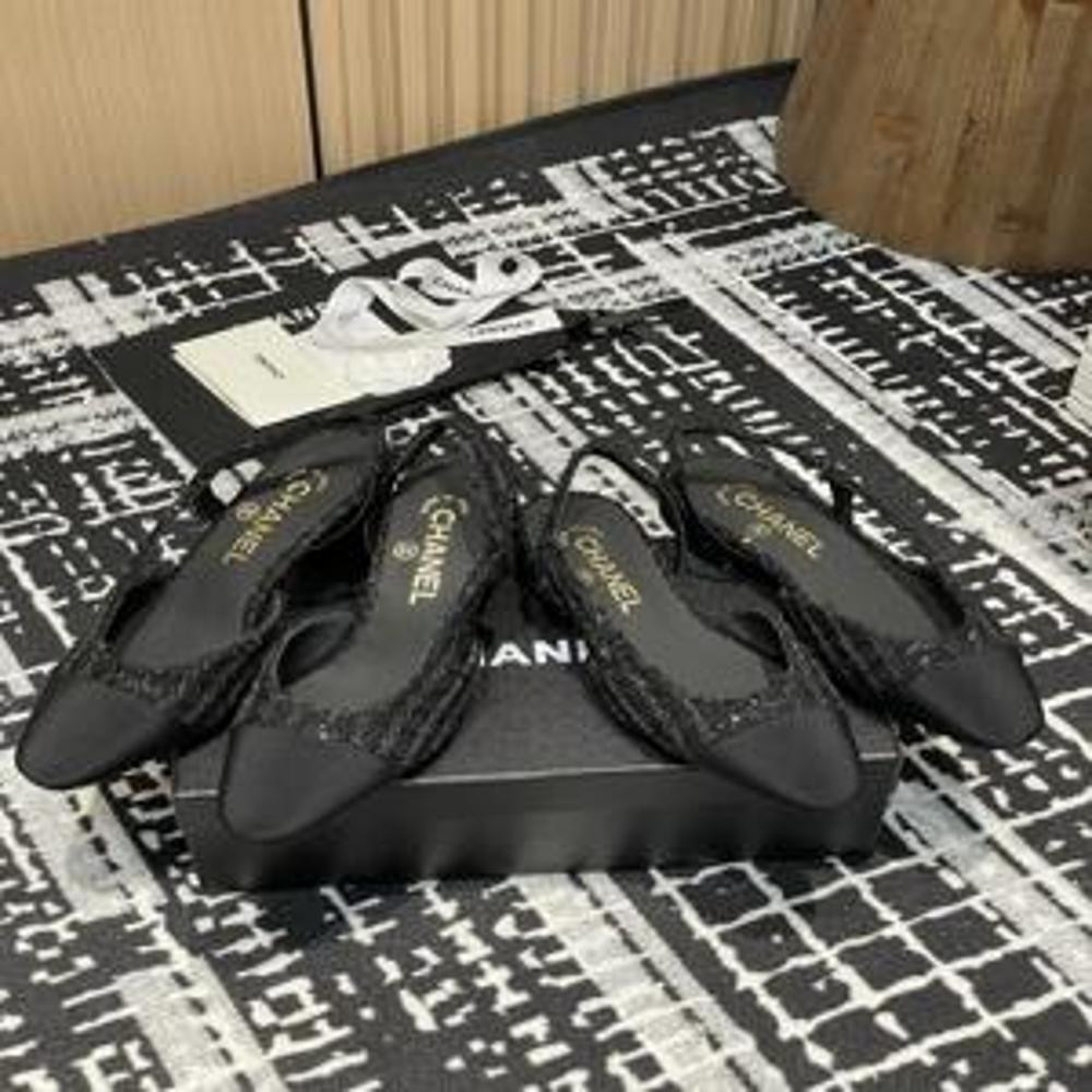 샤넬 클래식 투톤 슬링백 슈즈