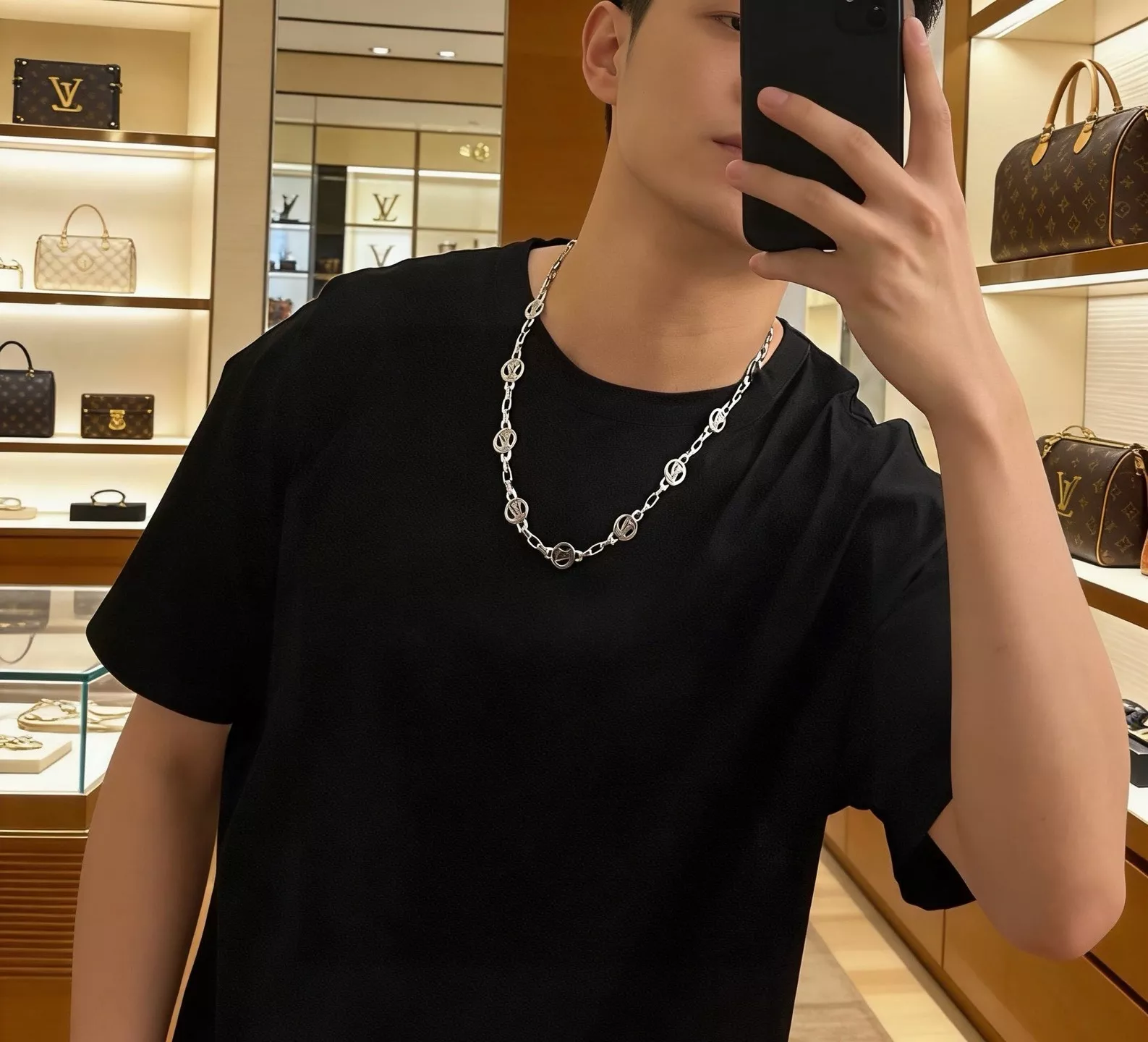 루이비통 빈티지 실버 무드 체인 액세서리 상세 이미지 8