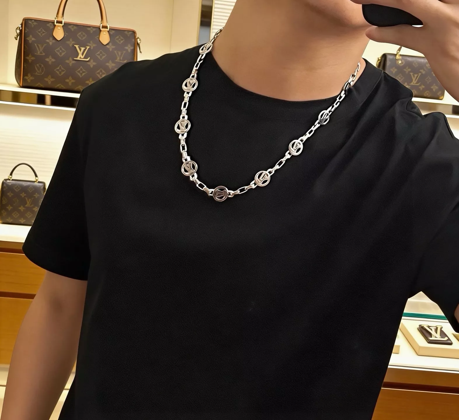 루이비통 빈티지 실버 무드 체인 액세서리 상세 이미지 7