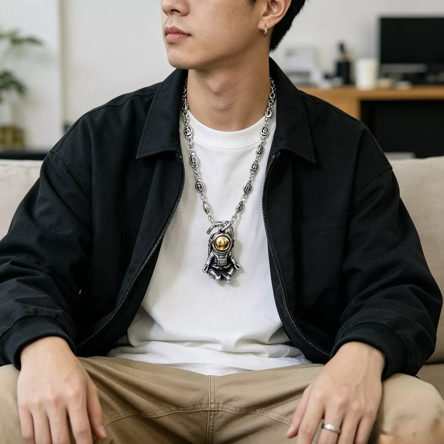구찌 앵거 포레스트 더블 지 체인 장식 목걸이 상세 이미지 9