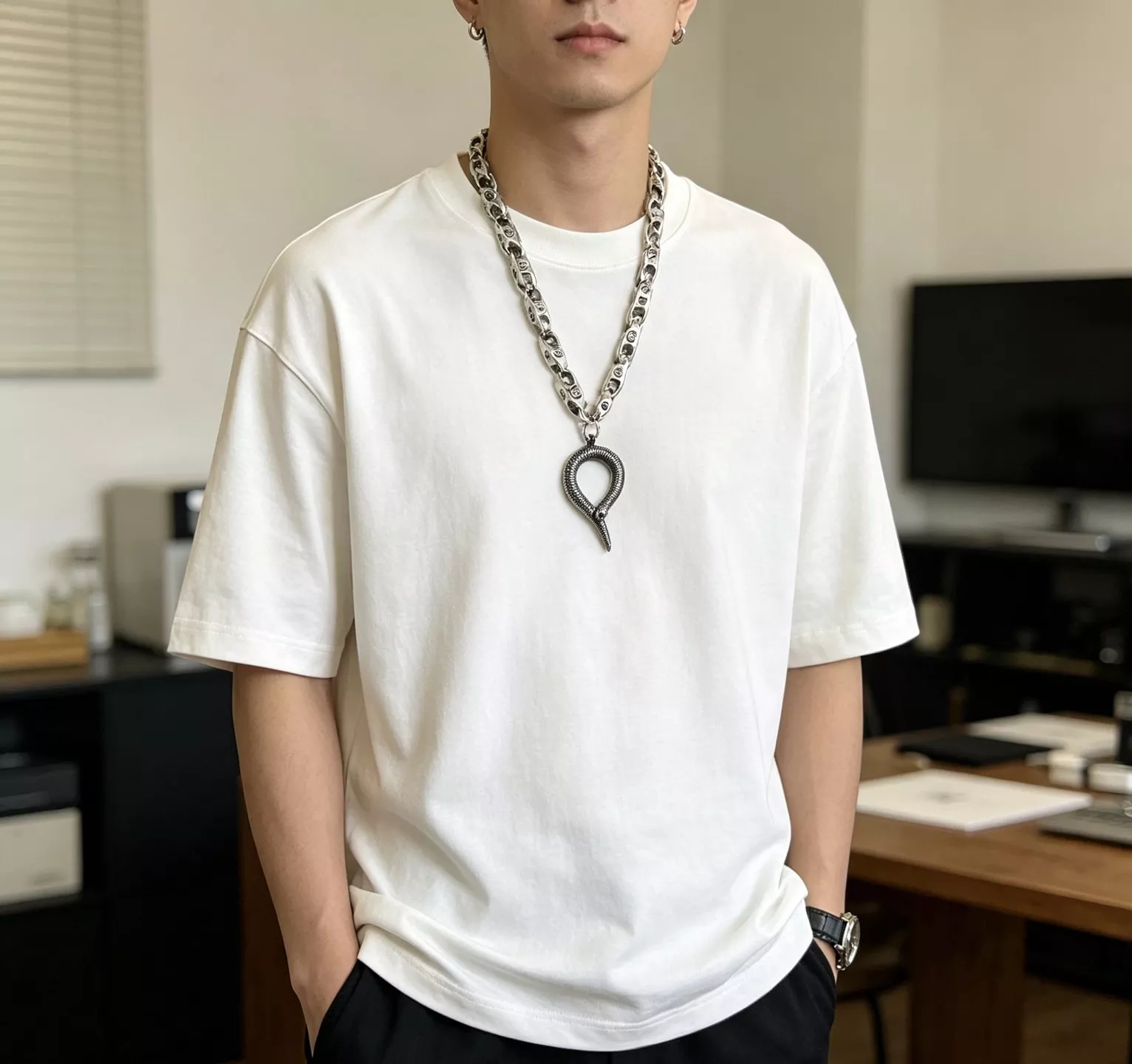 구찌 더블지 체인 장식 네크리스 상세 이미지 2