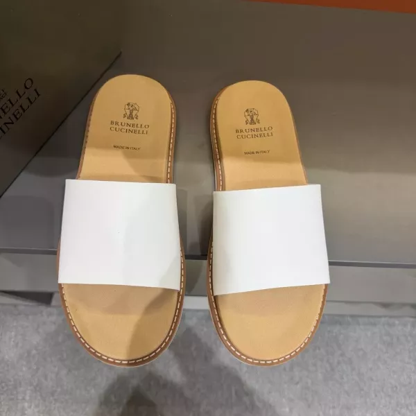 브루넬로쿠치넬리 남성 캐주얼 레더 슬라이드