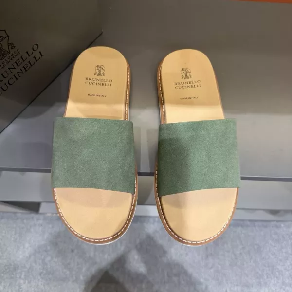 브루넬로쿠치넬리 스웨이드 밴드 캐주얼 슬라이드