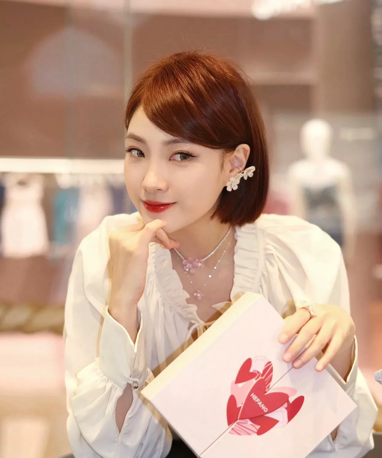 해팡 풀다이아 플라워 체인 장식 네크리스 상세 이미지 46