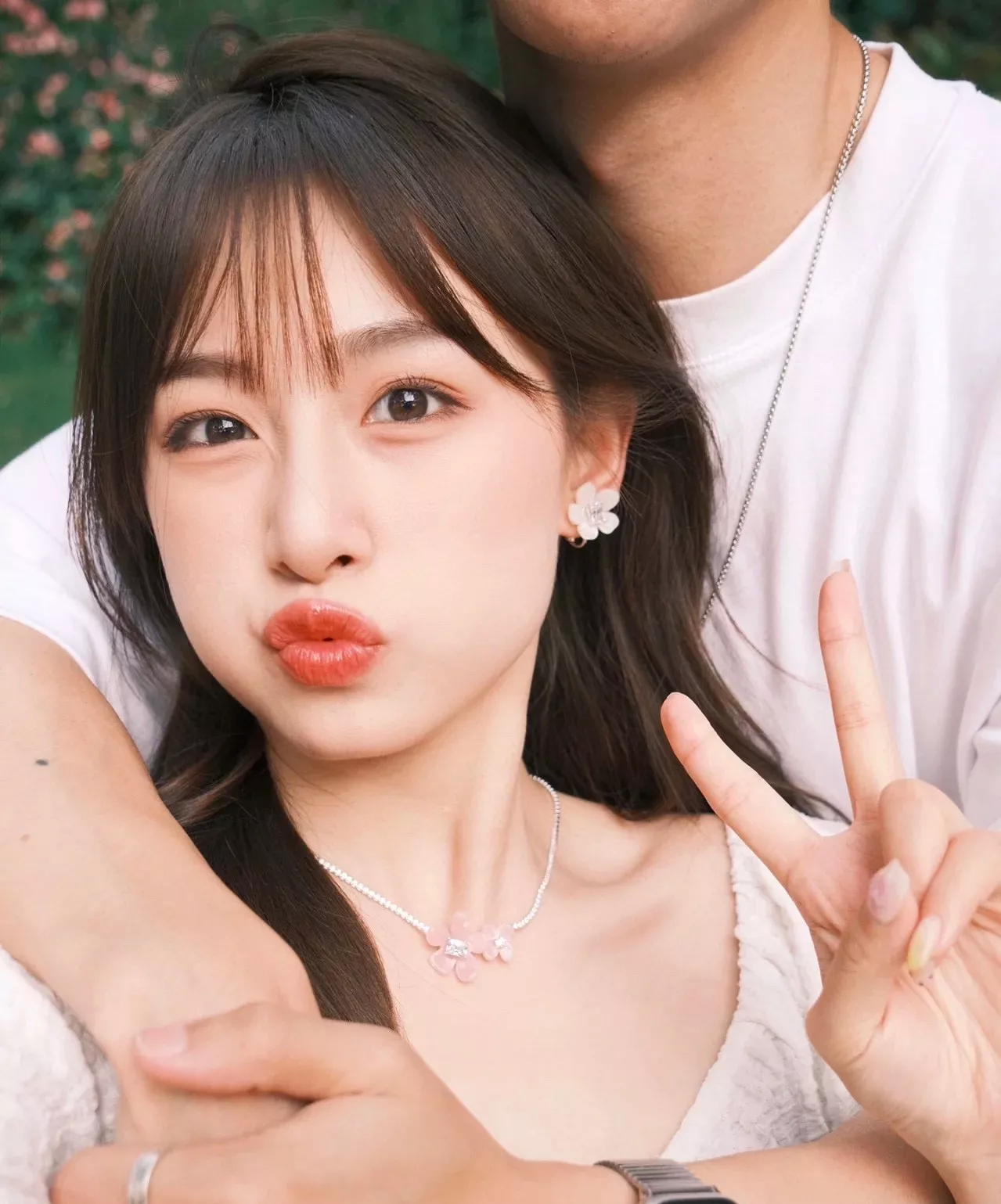 해팡 풀다이아 플라워 체인 장식 네크리스 상세 이미지 54