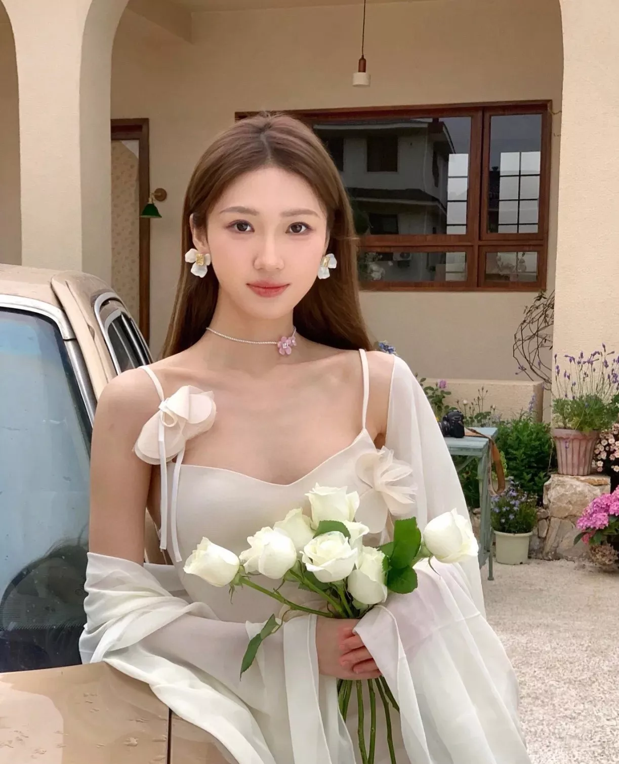 해팡 풀다이아 플라워 체인 장식 네크리스 상세 이미지 25
