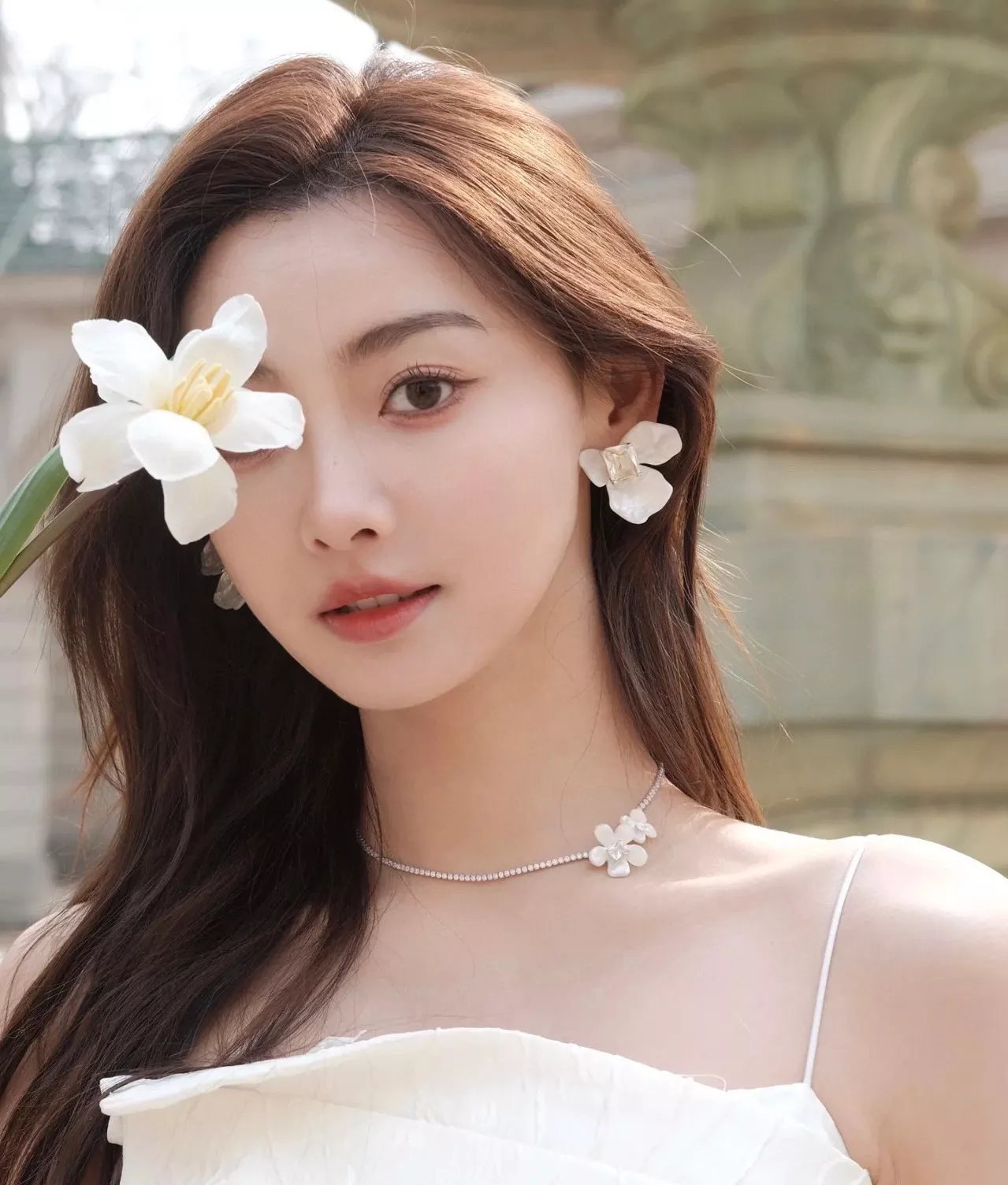 해팡 풀다이아 플라워 체인 장식 네크리스 상세 이미지 41