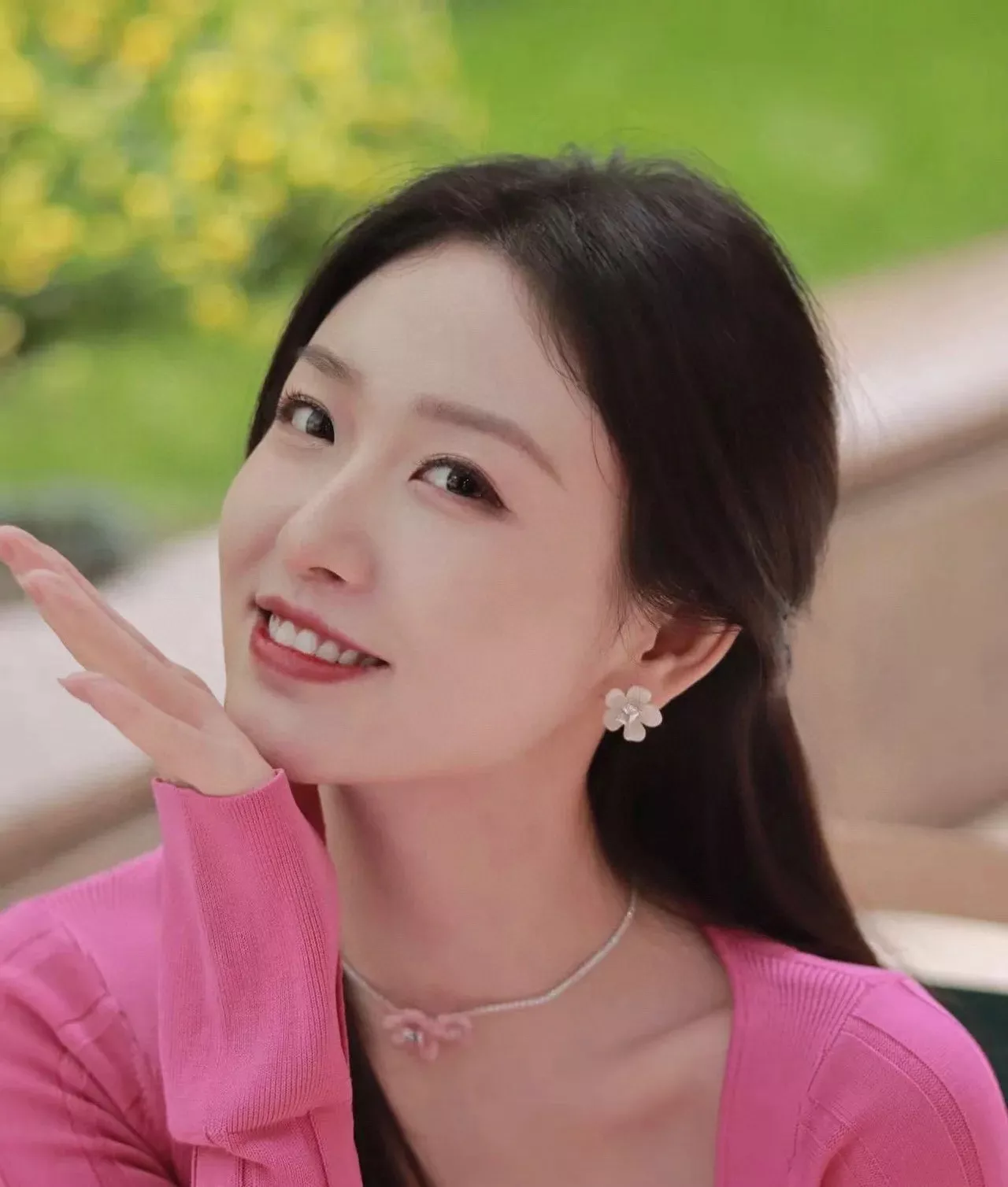 해팡 풀다이아 플라워 체인 장식 네크리스 상세 이미지 36