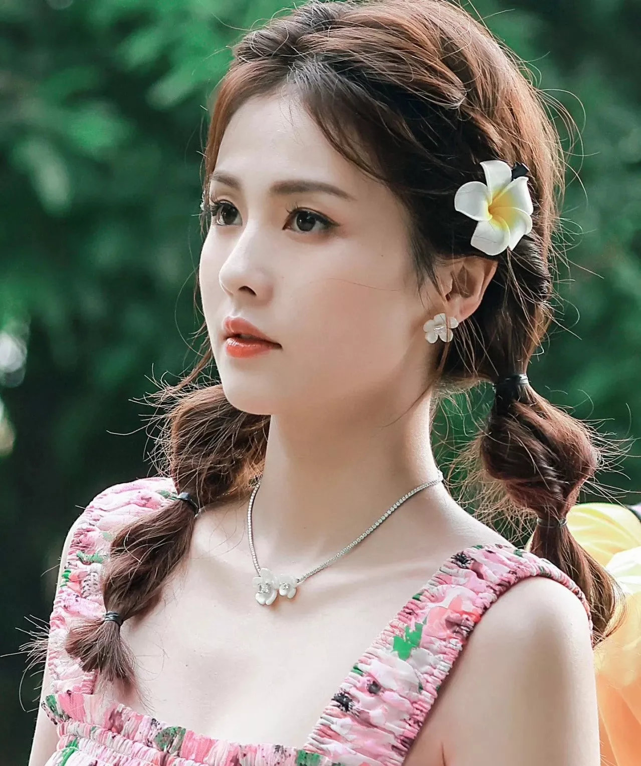 해팡 풀다이아 플라워 체인 장식 네크리스 상세 이미지 38