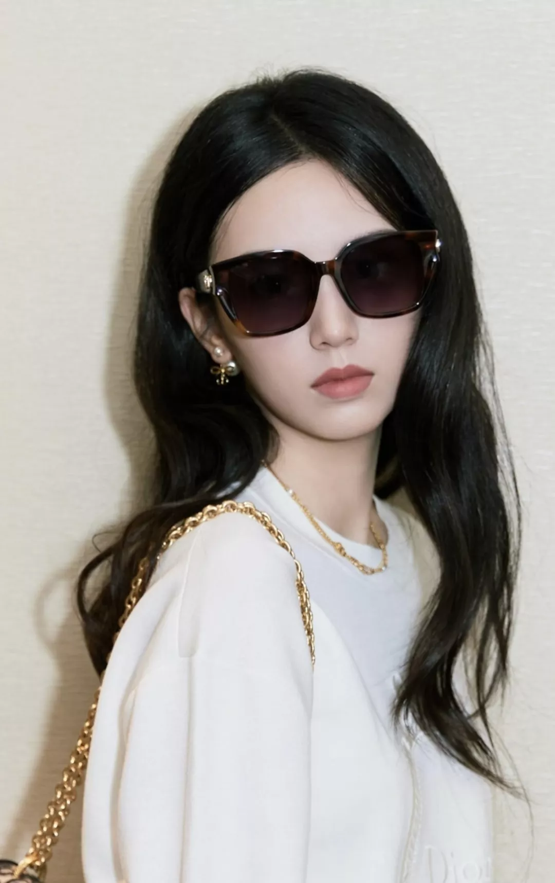 디올 더블 레이어 CD 리본 진주 네크리스 상세 이미지 14