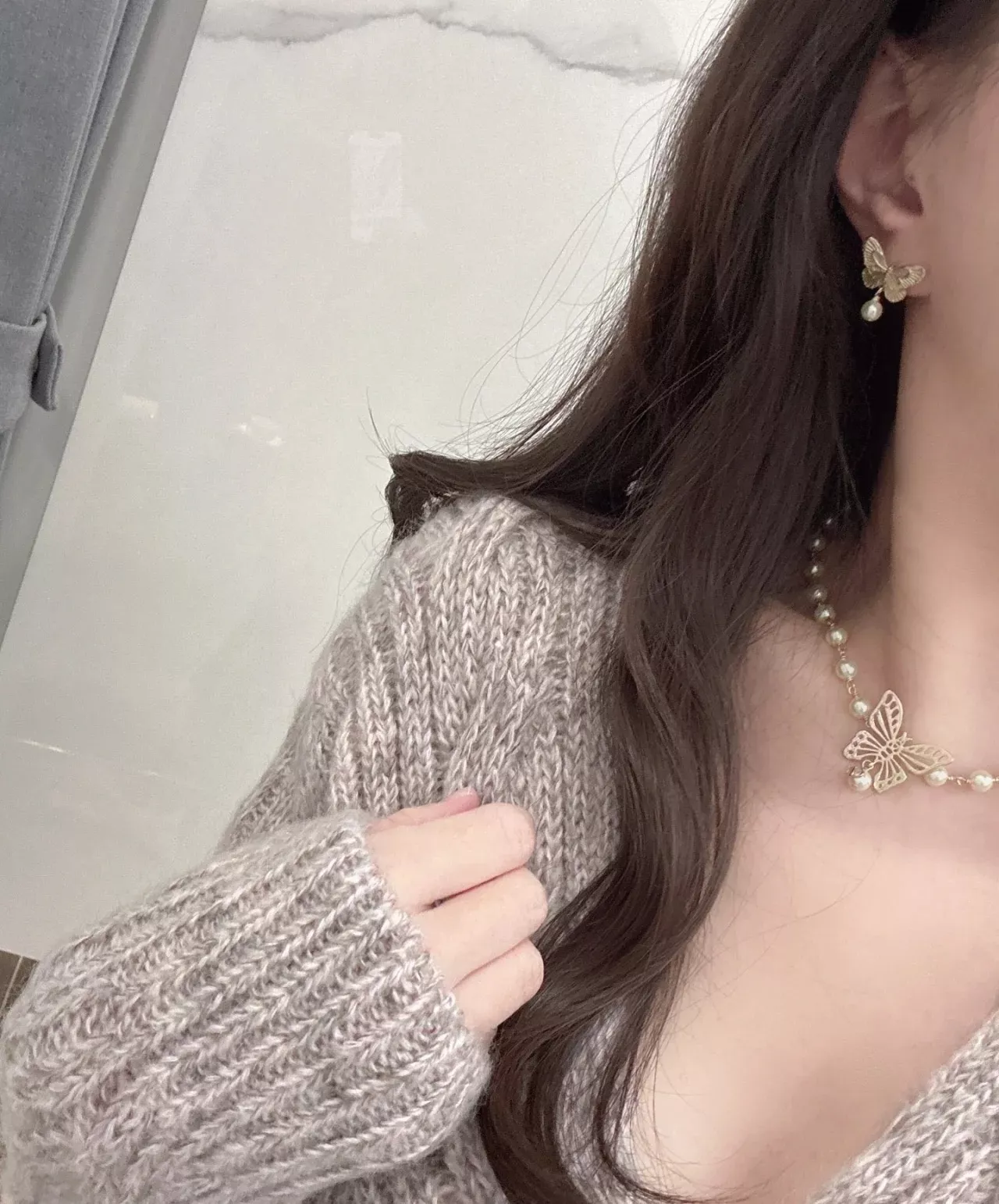 디올 버터플라이 진주 초커 상세 이미지 21