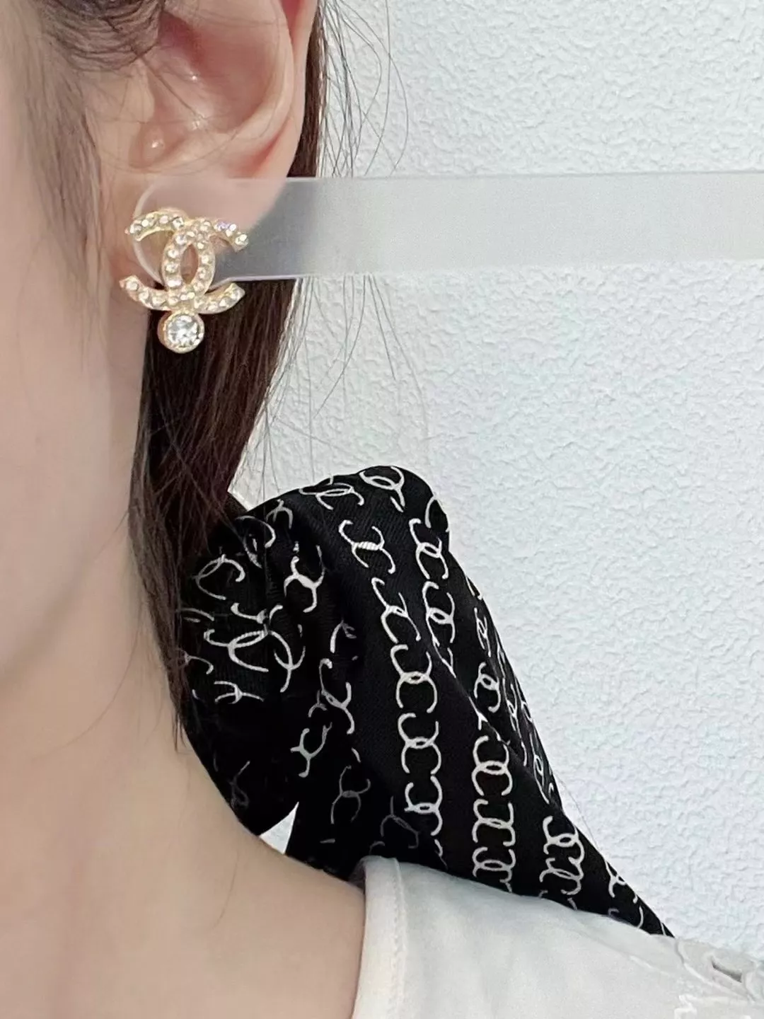 샤넬 더블씨 단일 스톤 이어 액세서리 상세 이미지 16