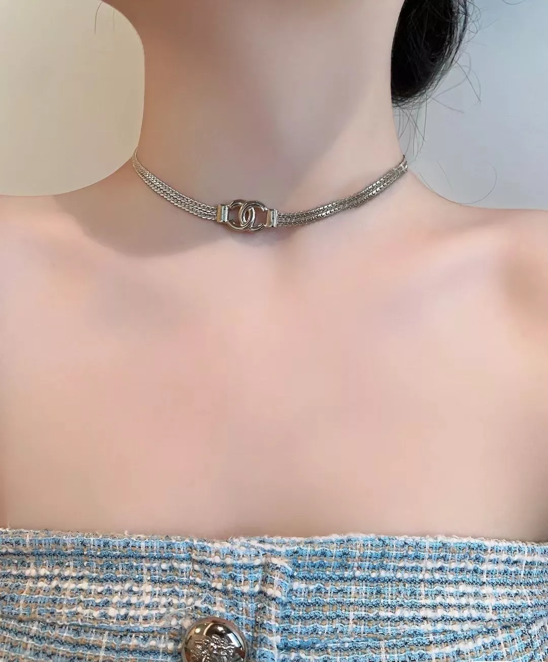 샤넬 더블 레이어 스네이크 체인 초커 상세 이미지 11