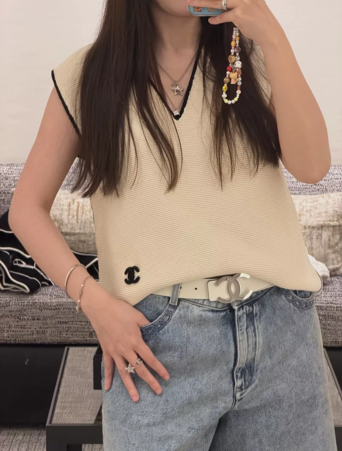 샤넬 오픈형 더블씨 스타 링 상세 이미지 15