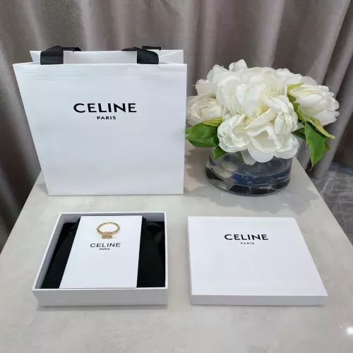 셀린느 트리옹프 로고 큐빅 링