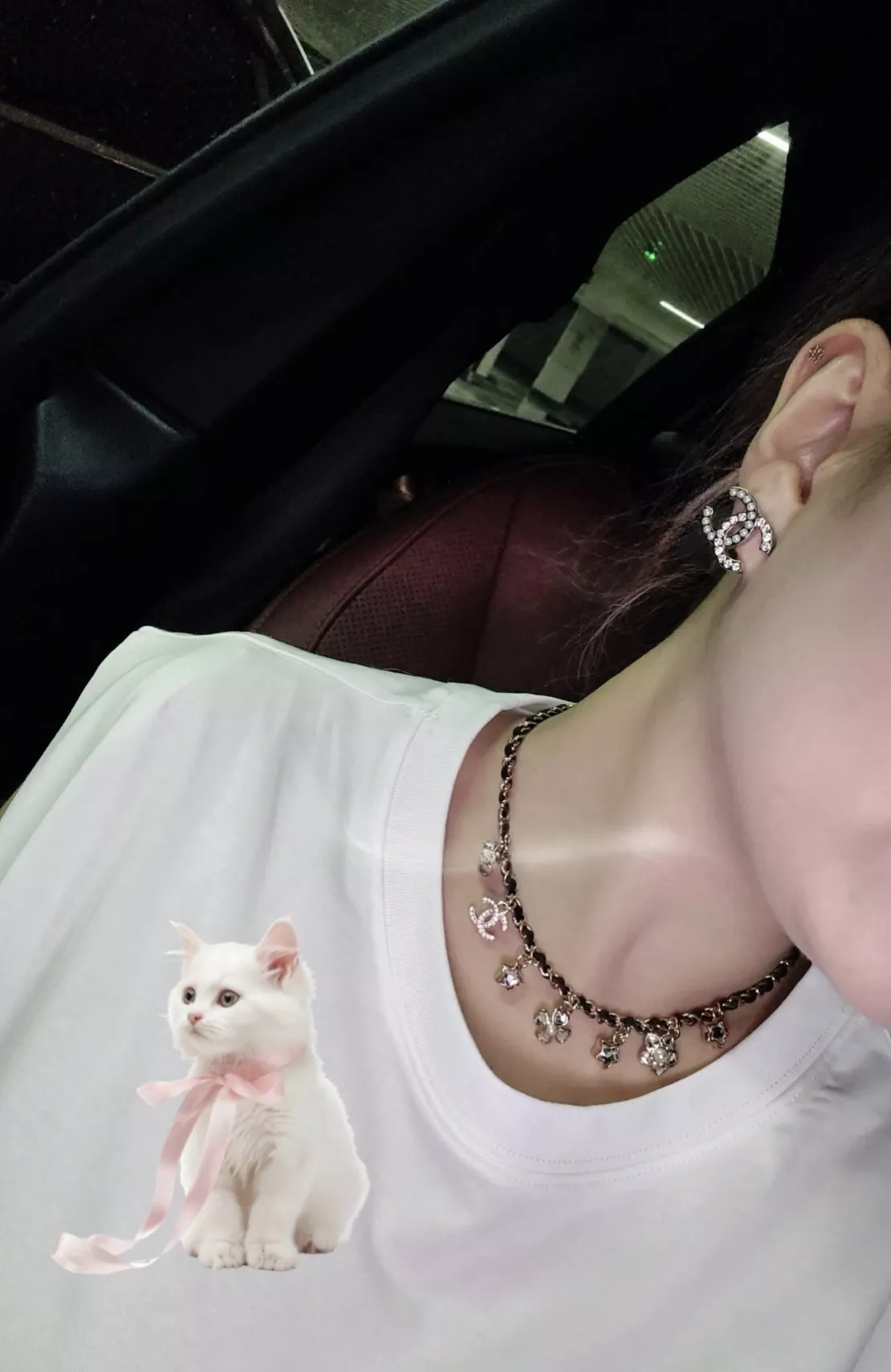 샤넬 가죽 체인 장식 멀티 참 초커 상세 이미지 12