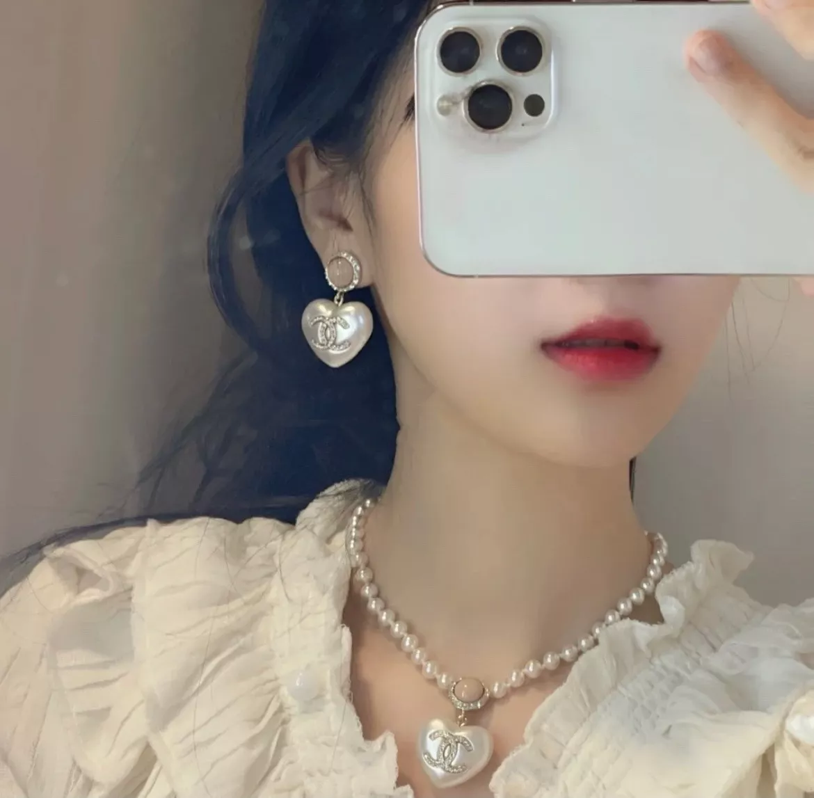 샤넬 하트 진주 이어링 상세 이미지 11