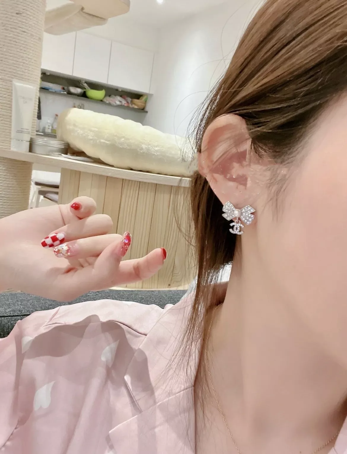 샤넬 리본 드롭 더블씨 이어링 상세 이미지 11