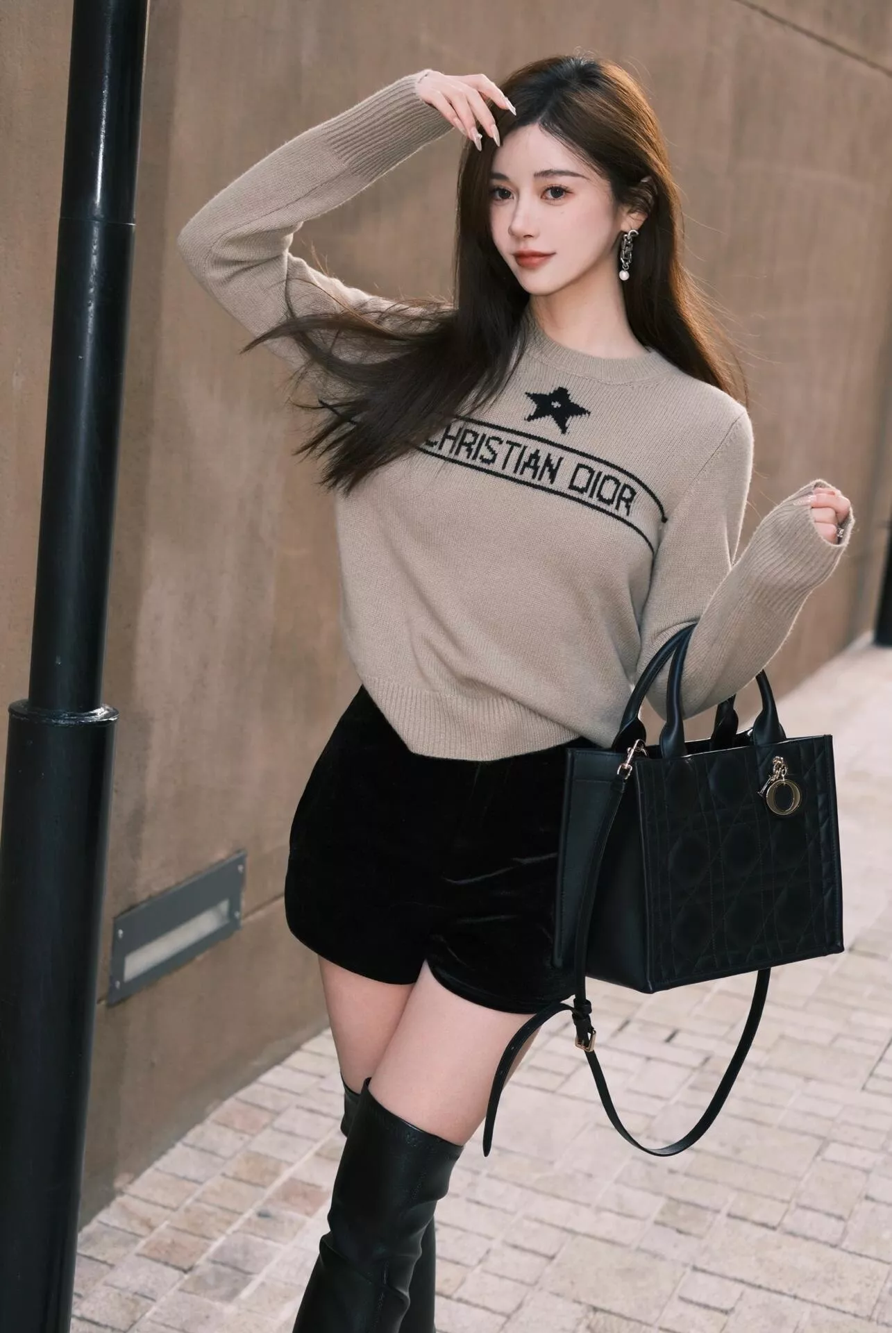 디올 가죽 까나쥬 패턴 탑핸들 백 상세 이미지 71