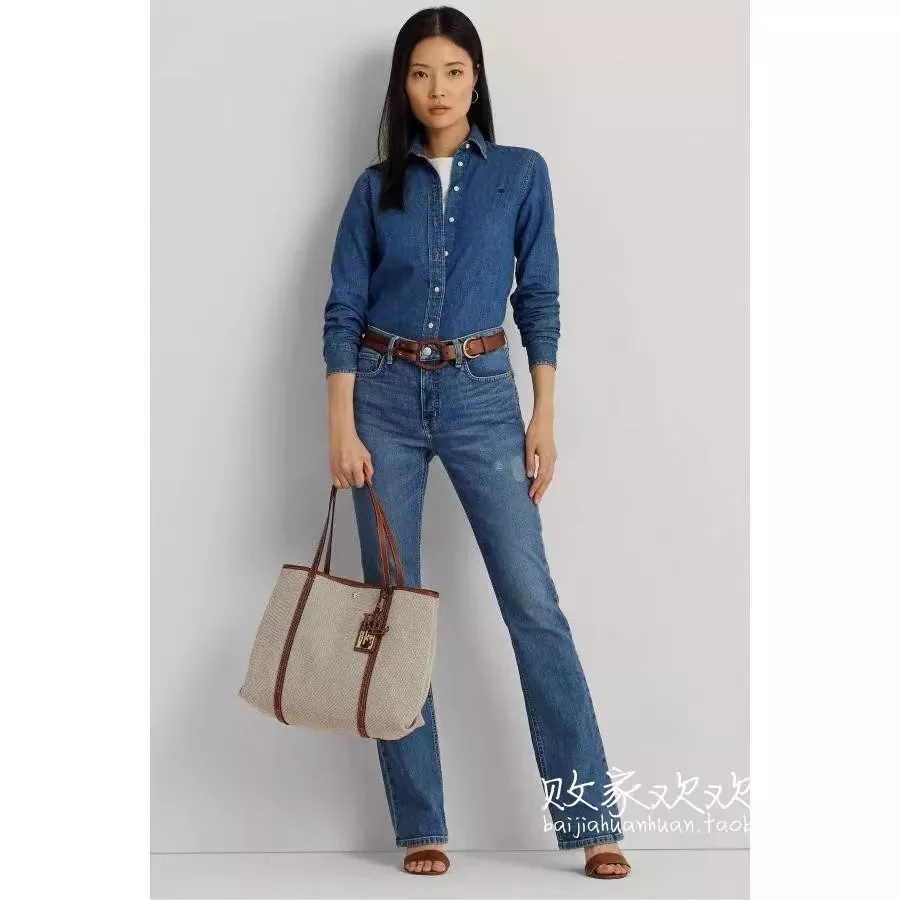 랄프로렌 배색 캔버스 대용량 데일리 백 상세 이미지 20