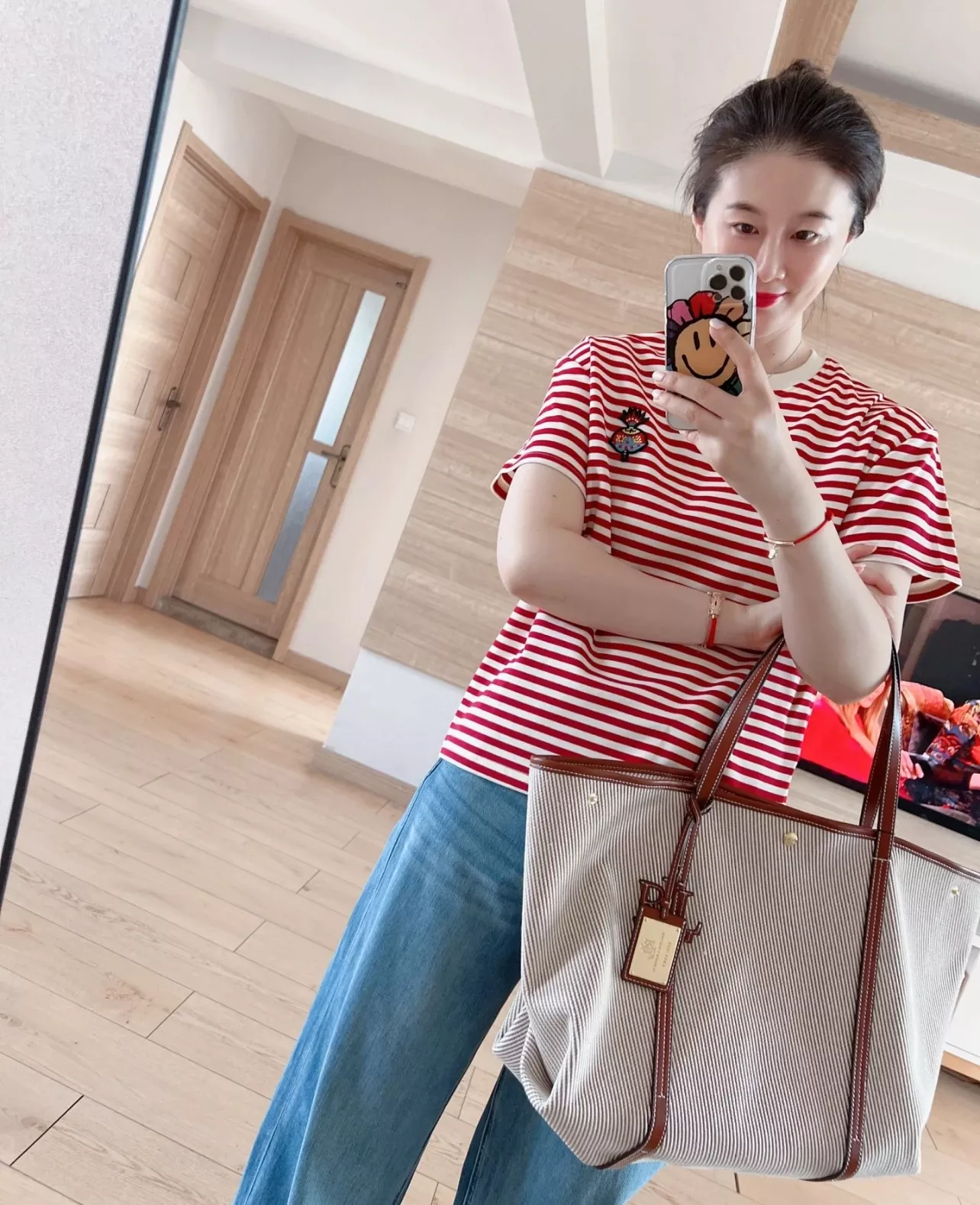 랄프로렌 배색 캔버스 대용량 데일리 백 상세 이미지 2