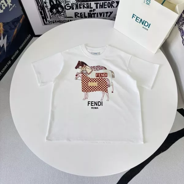 펜디 마년 한정 말 프린트 코튼 상의