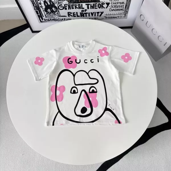 구찌 카툰 프린트 키즈 반팔 상의