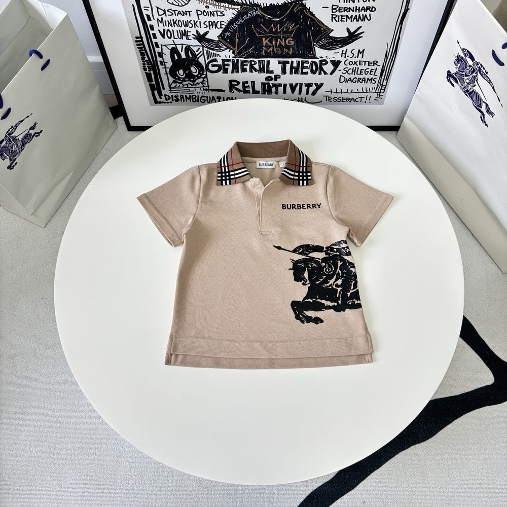 버버리 체크 카라 포인트 아동 폴로 상의
