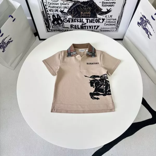 버버리 체크 카라 포인트 아동 폴로 상의