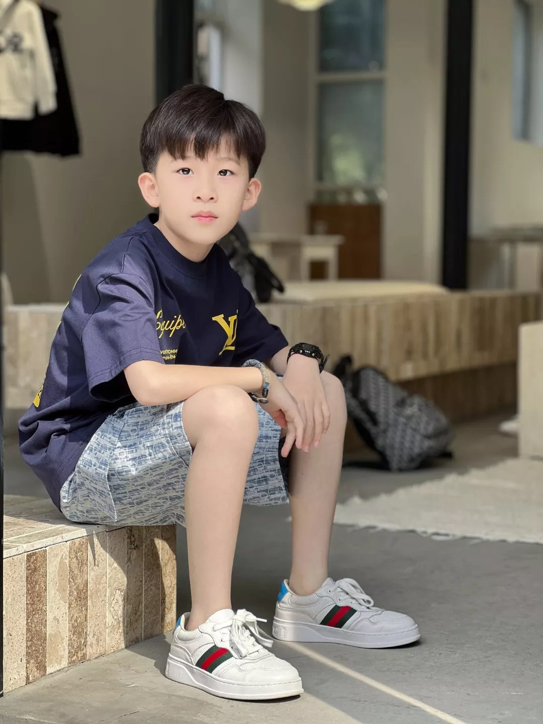 루이비통 선라이즈 프린트 키즈 반팔 상의 상세 이미지 33