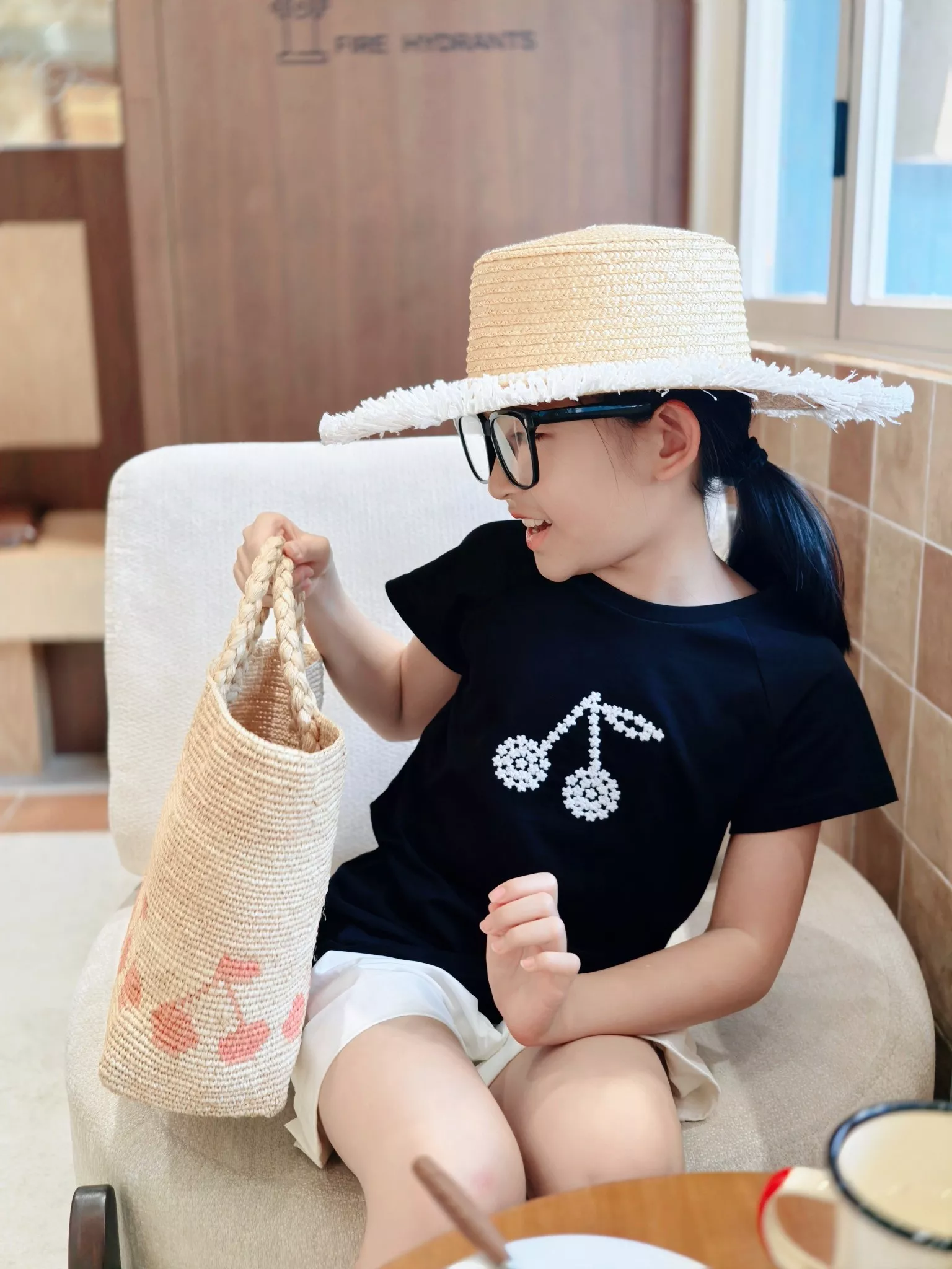 봉쁘앙 체리 포인트 반팔 상하 세트 상세 이미지 6
