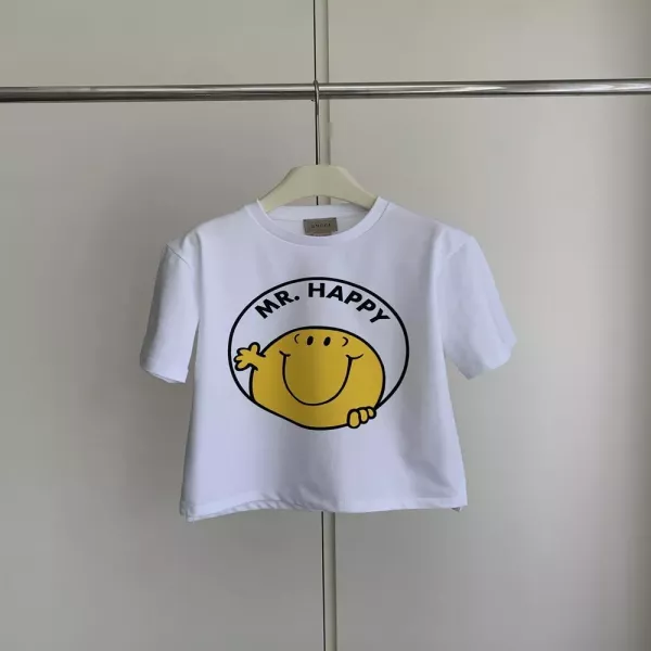 구찌 미스터 해피 스마일 프린트 코튼 티셔츠