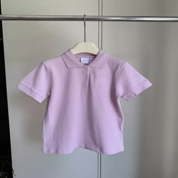 디올 자수 배지 포인트 반소매 폴로 상의