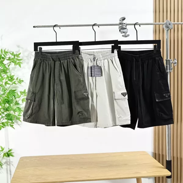 프라다 로고 장식 밴딩 스트링 카고 쇼츠
