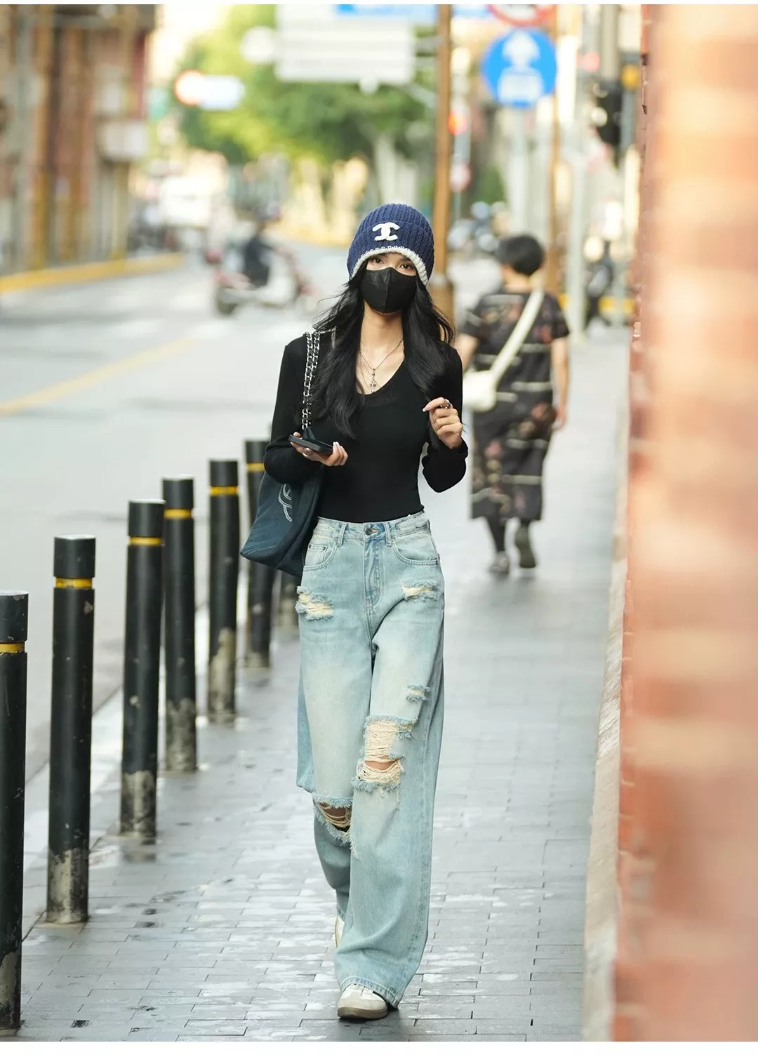 노브랜드 워싱 디스트로이드 와이드 진 상세 이미지 23