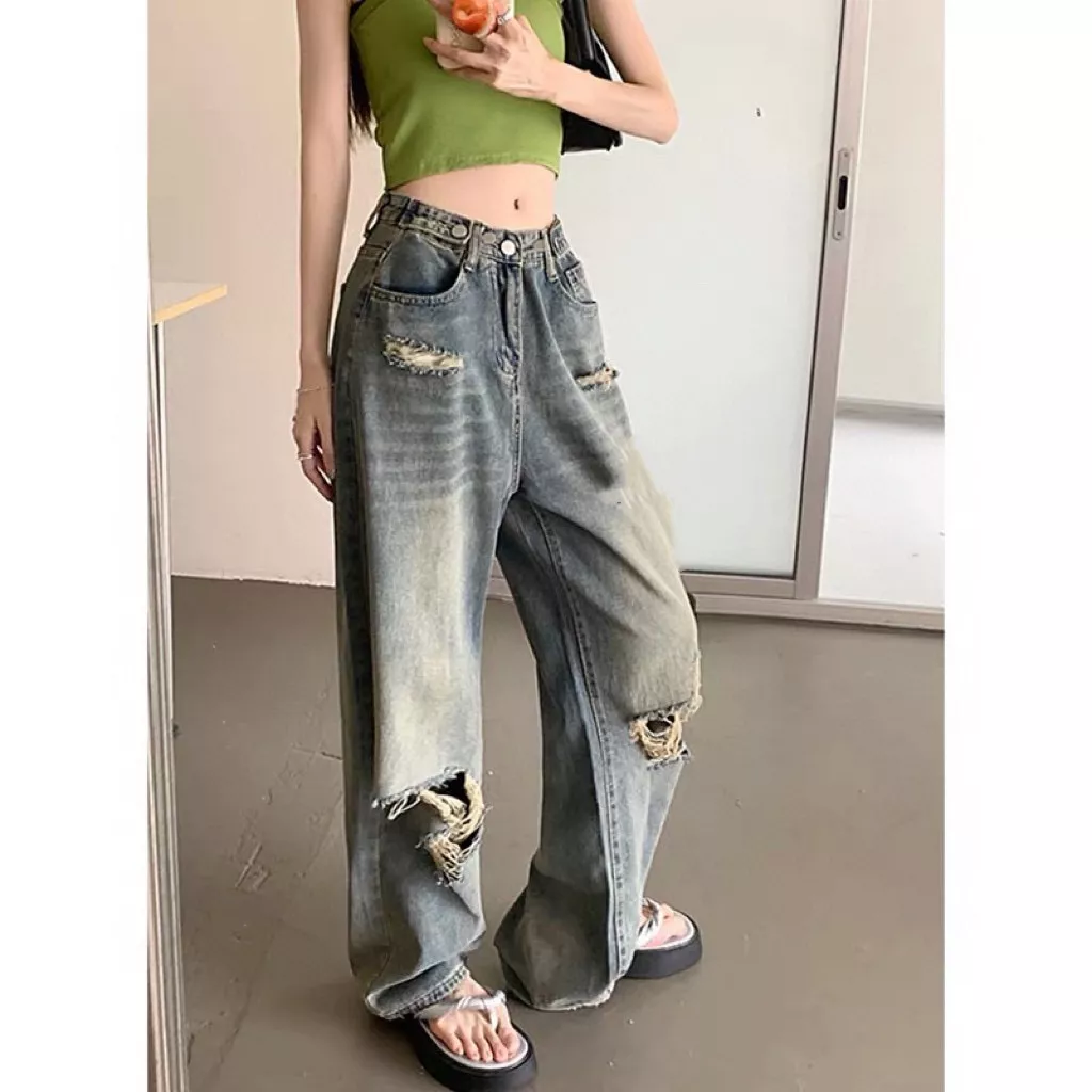 노브랜드 워싱 디스트로이드 와이드 진 상세 이미지 25