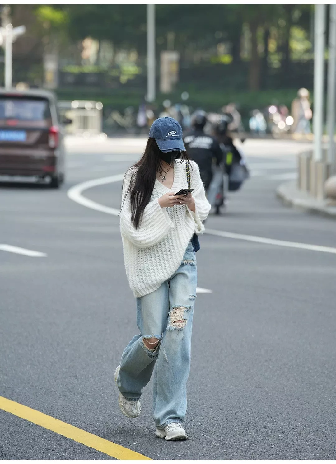 노브랜드 워싱 디스트로이드 와이드 진 상세 이미지 26