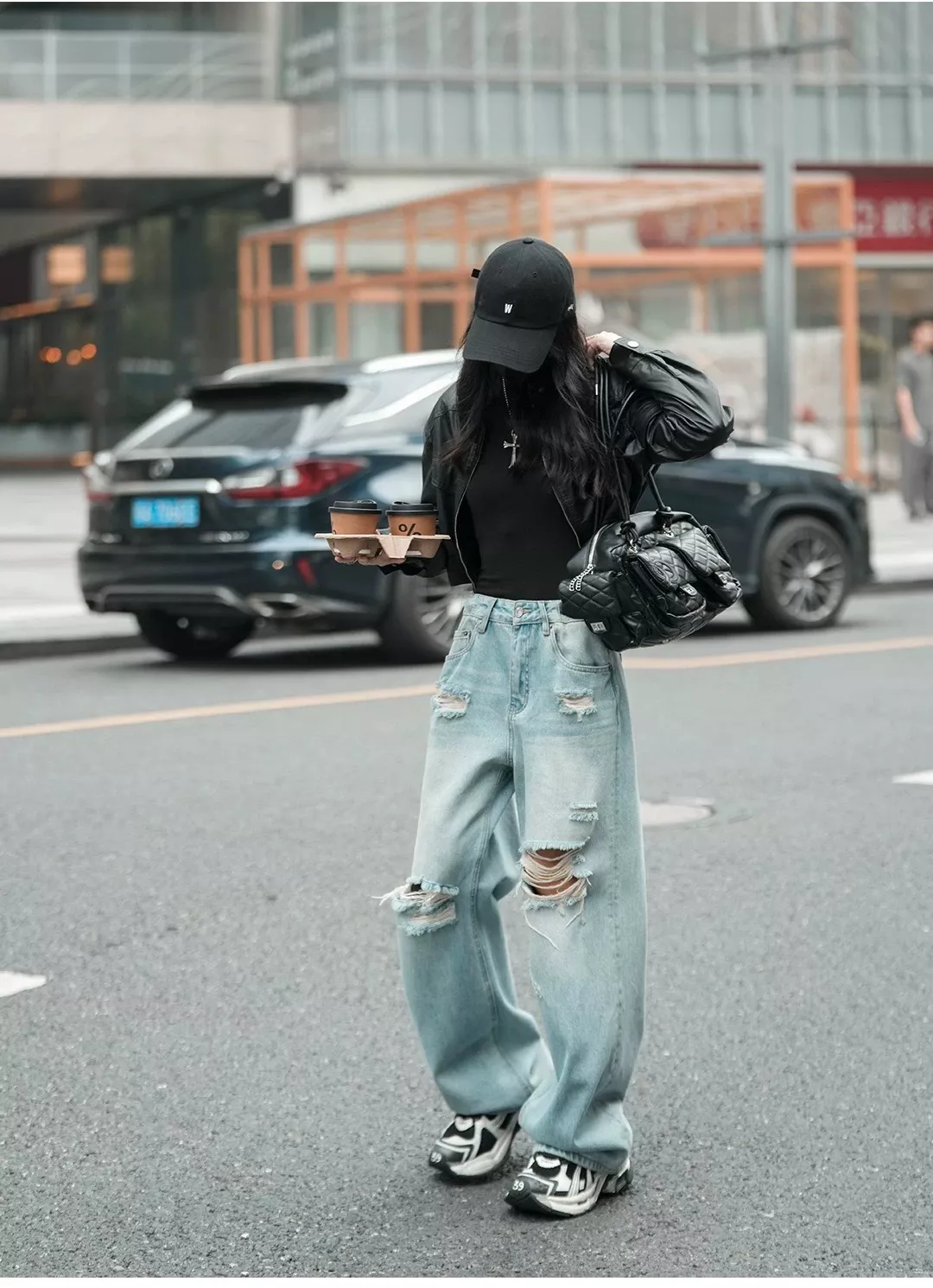 노브랜드 워싱 디스트로이드 와이드 진 상세 이미지 27