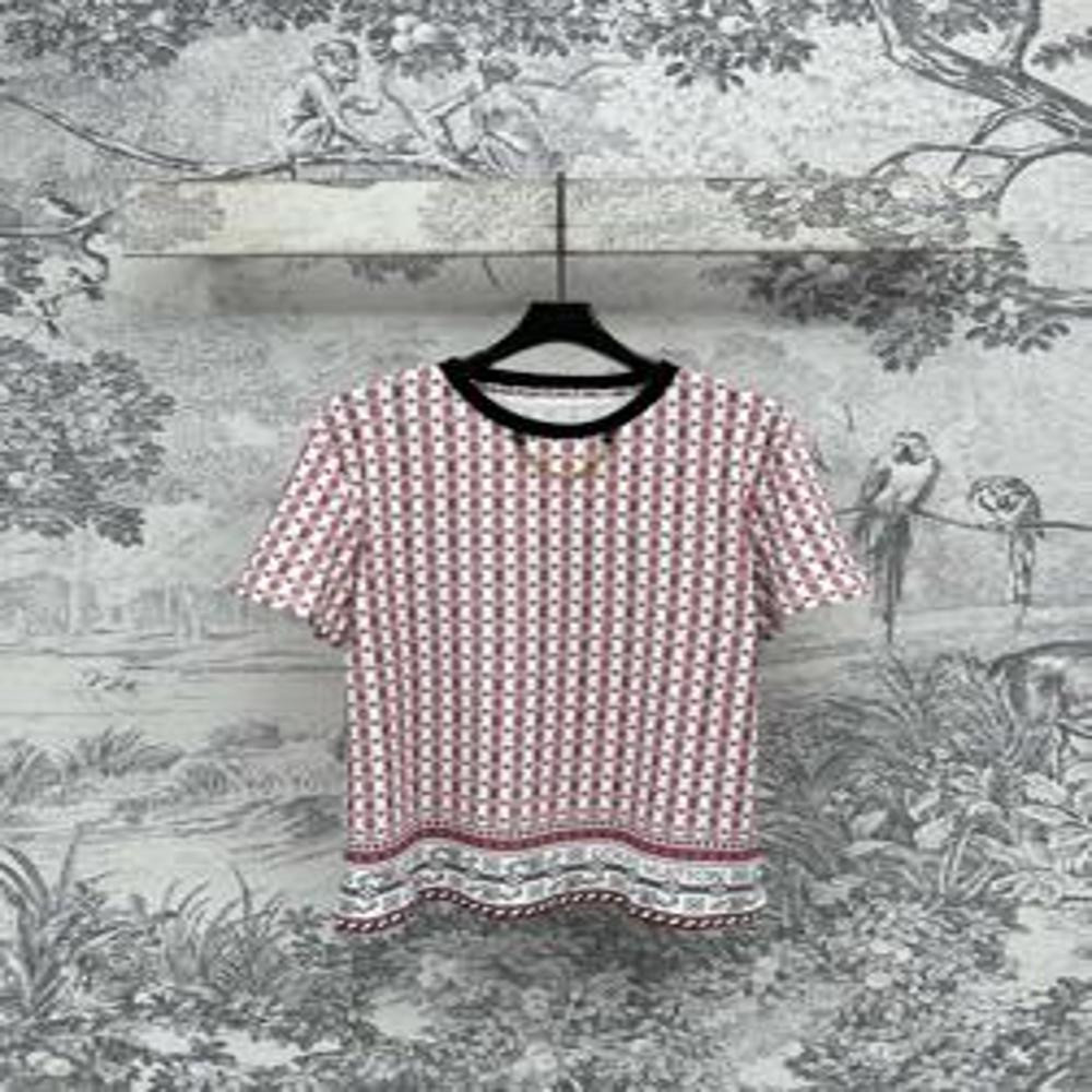 루이비통 25SS 핑크&화이트 스트라이프 모노그램 반팔 티셔츠
