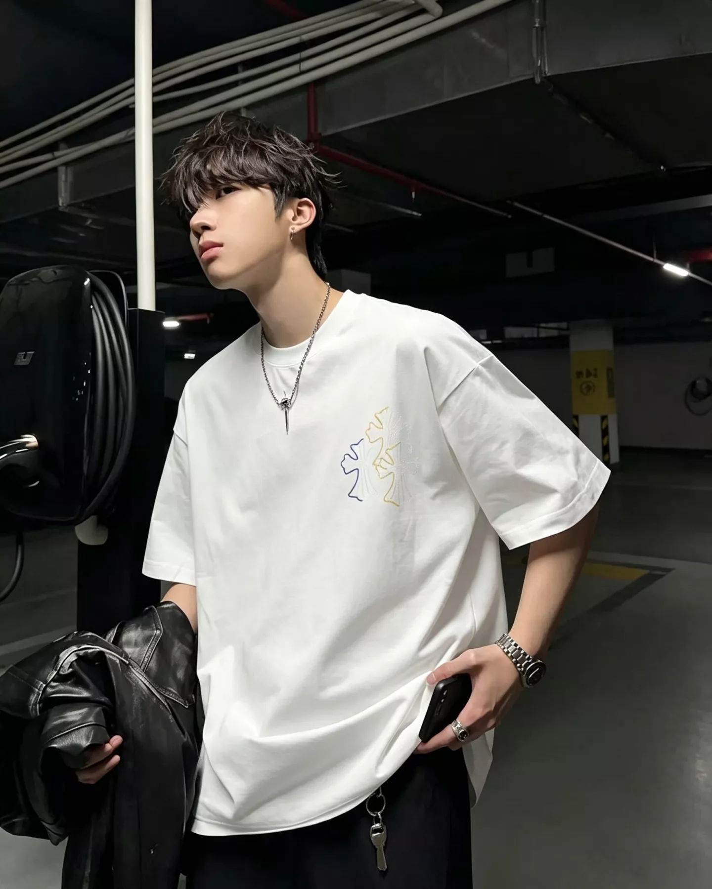 크롬하츠 컬러 크로스 포인트 워싱 반팔 탑 상세 이미지 16
