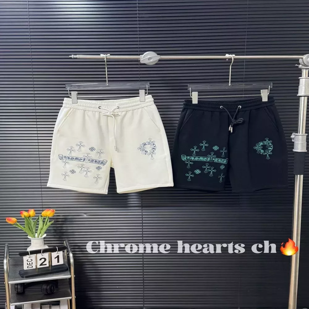 크롬하츠 플라워 패치 자수 오버핏 쇼츠