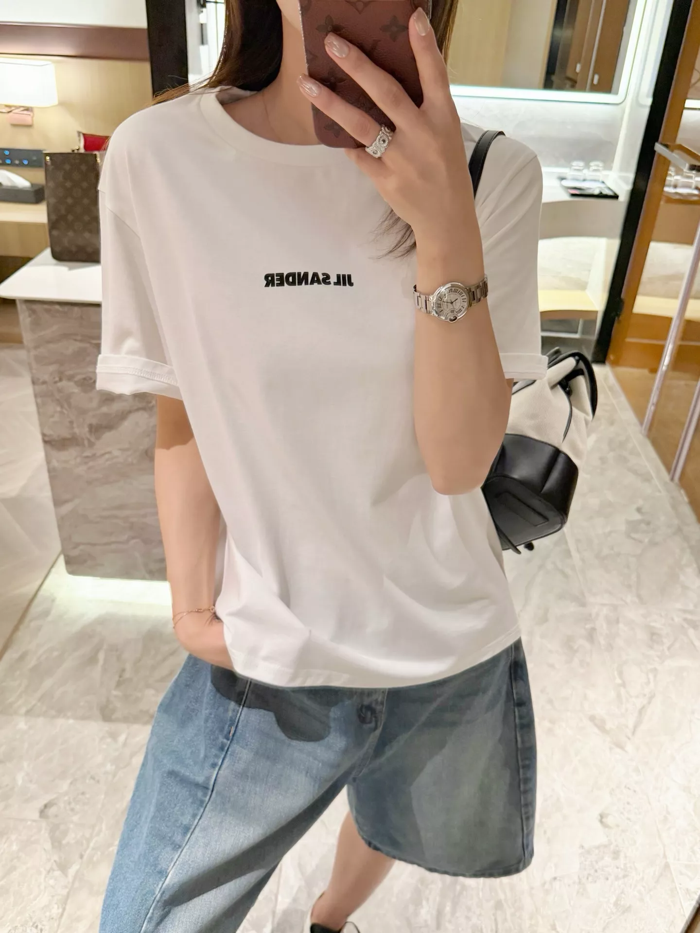질샌더 레터링 포인트 코튼 티셔츠 상세 이미지 43
