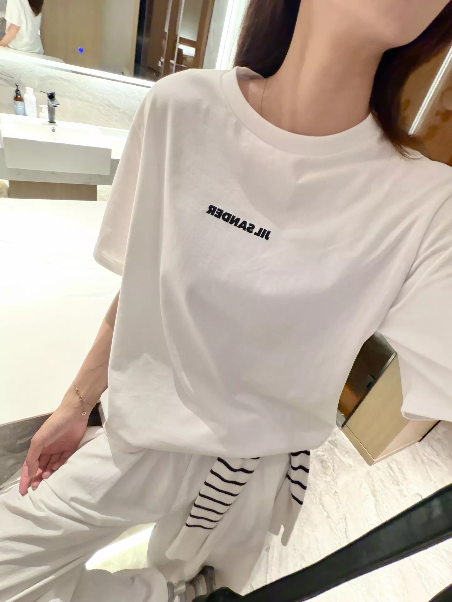 질샌더 레터링 포인트 코튼 티셔츠 상세 이미지 46