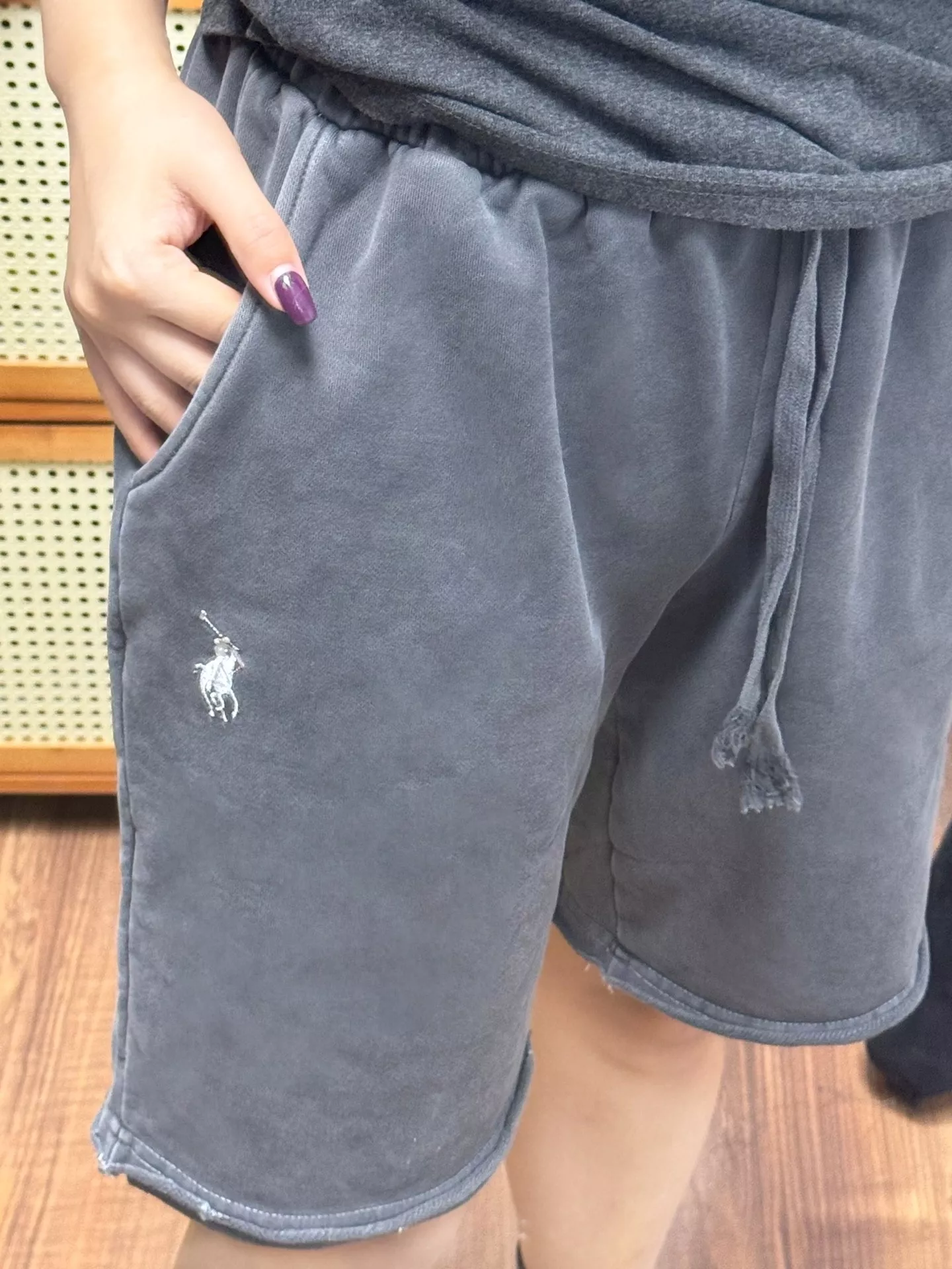 랄프로렌 워싱 코튼 자수 포인트 반바지 상세 이미지 11