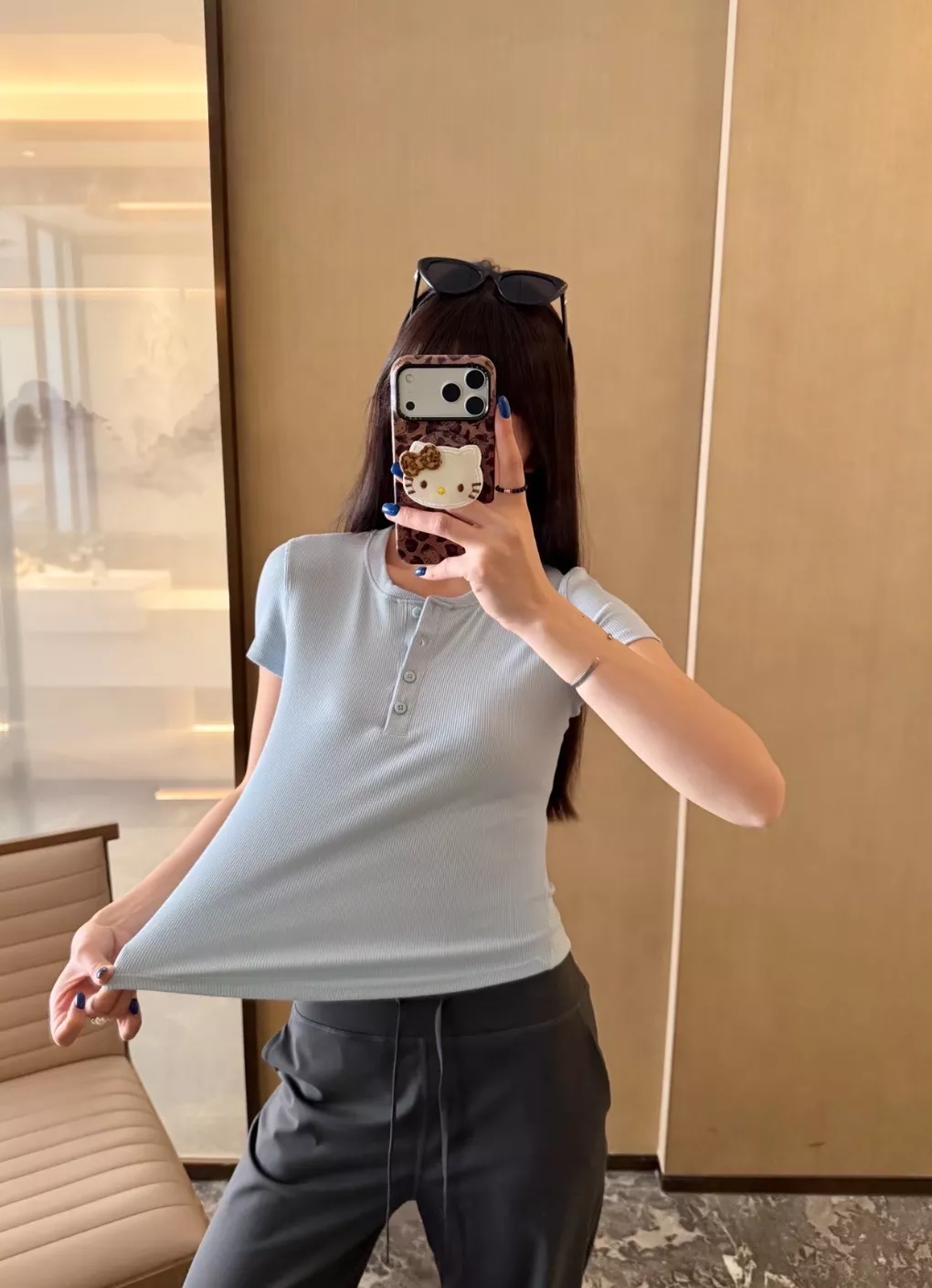 룰루레몬 버튼 헨리넥 요가 반팔 탑 상세 이미지 39