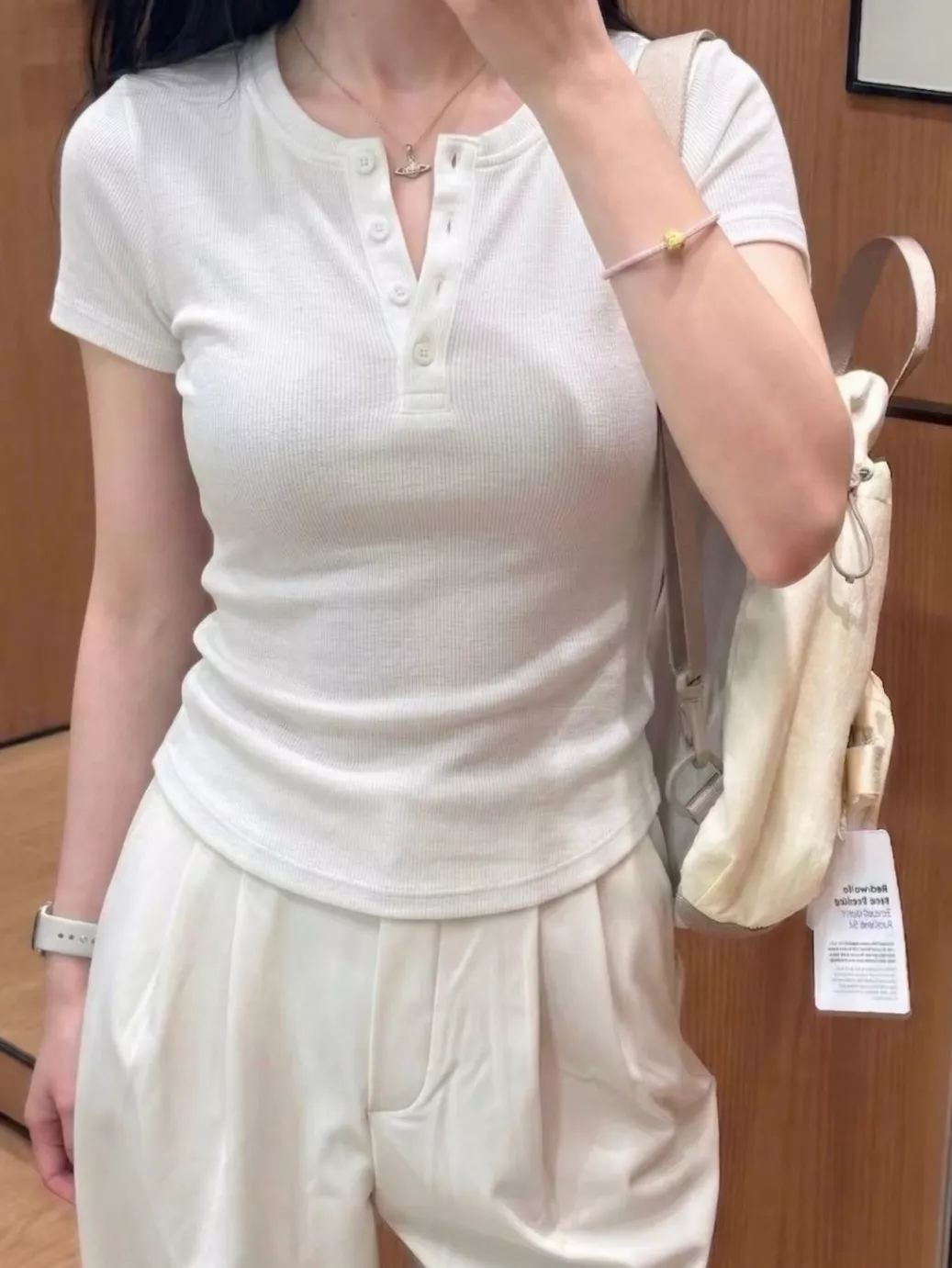 룰루레몬 버튼 헨리넥 요가 반팔 탑 상세 이미지 19